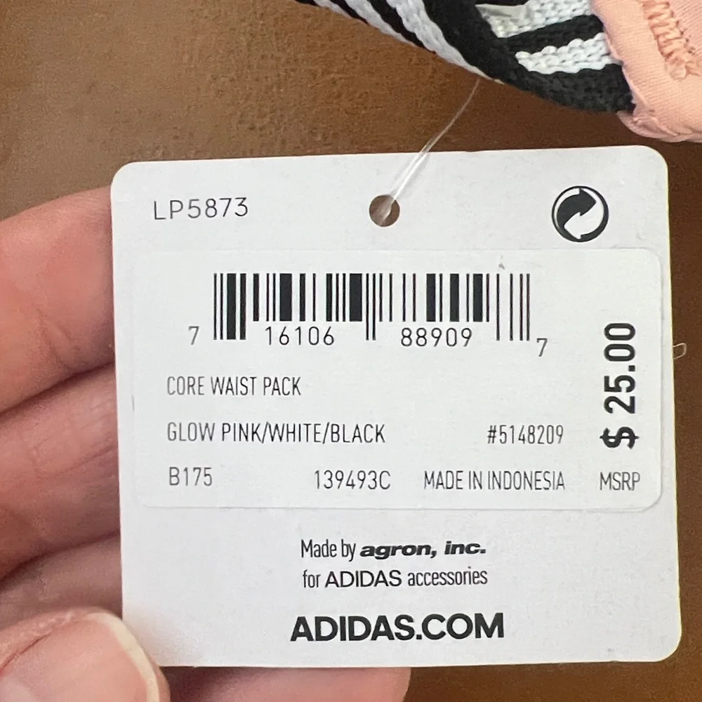 Adidas unisex Core Waist pack Fanny pack glow pink New With Tags - Picture 8 of 8